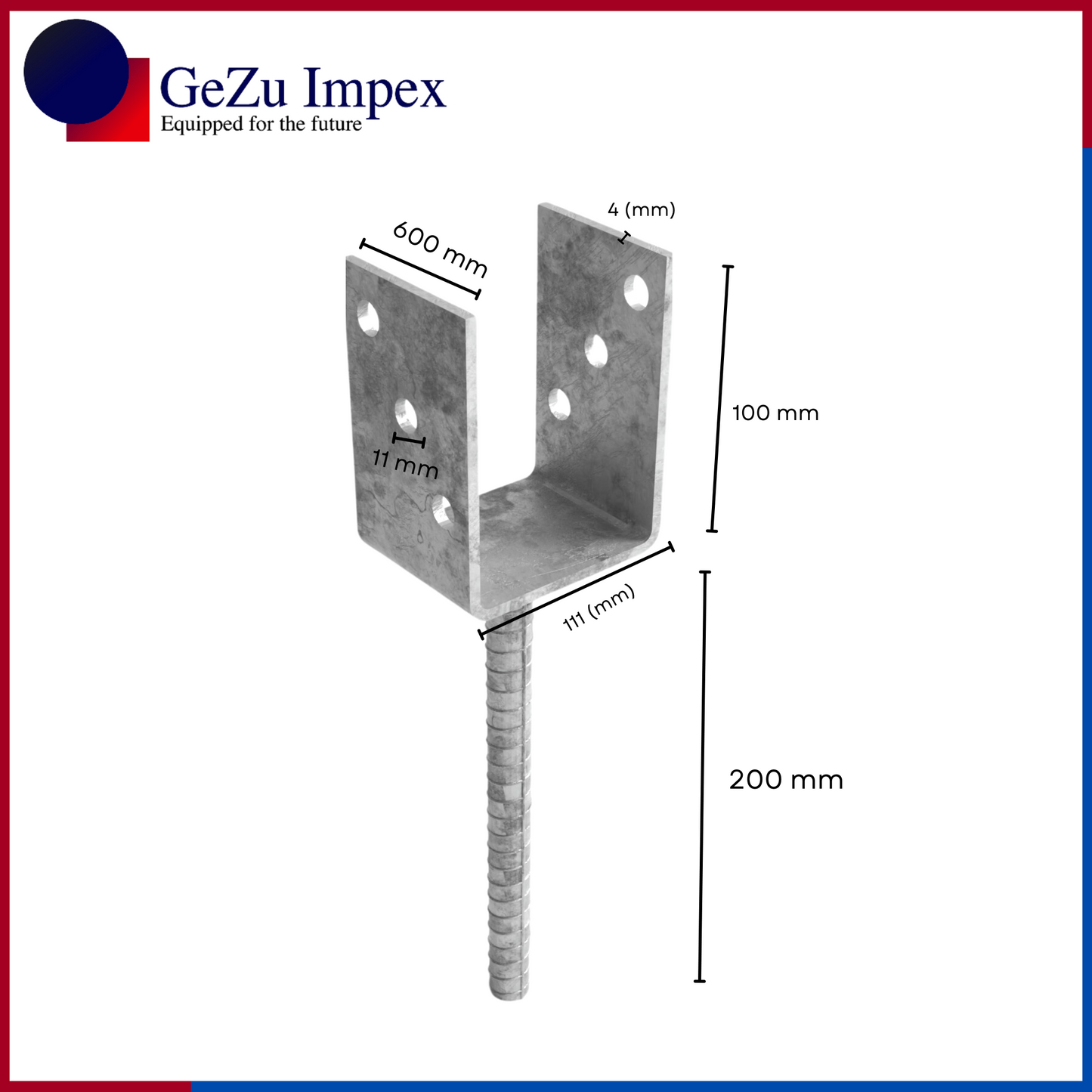 111 x 300 x 60 x 4 mm / Hot Dip Galvanised