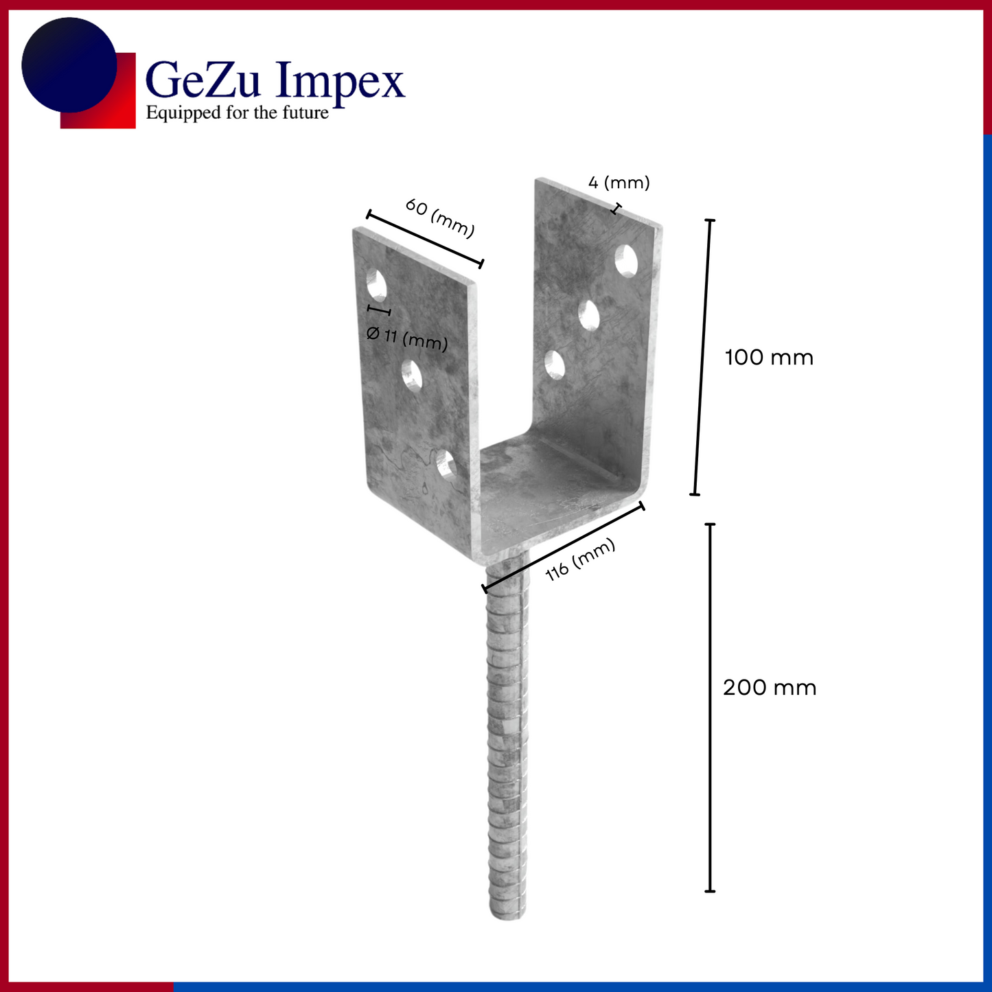 116 x 300 x 60 x 4 mm / Hot Dip Galvanised