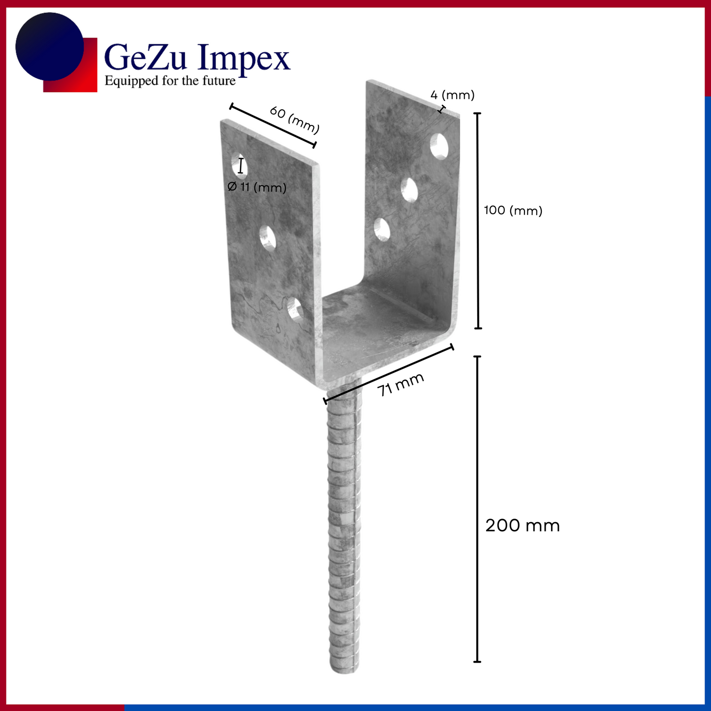 71 x 300 x 60 x 4 mm / Hot Dip Galvanised