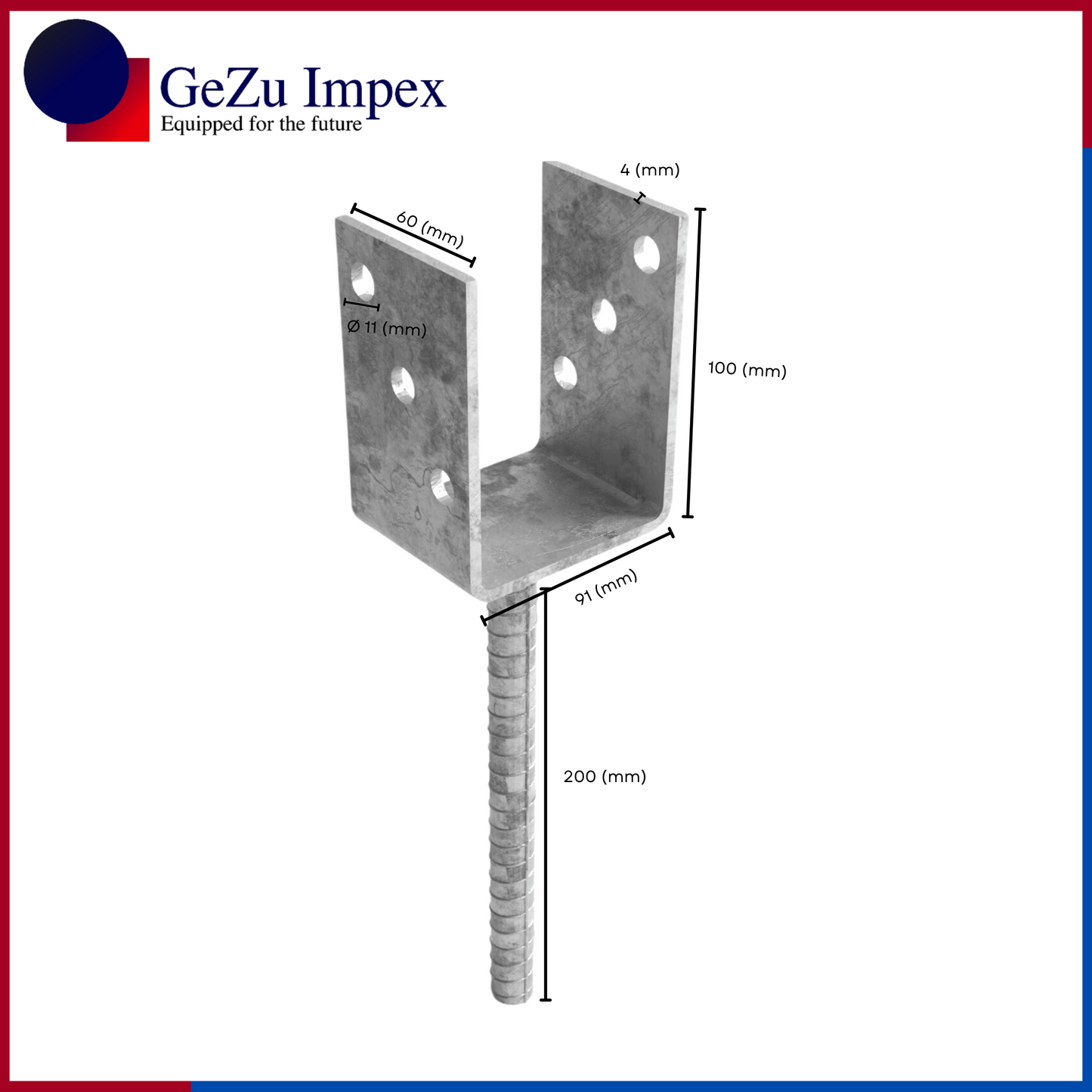 91 x 300 x 60 x 4 mm / Hot Dip Galvanised