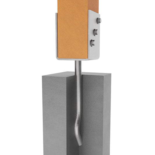 U shaped post support with bent rod