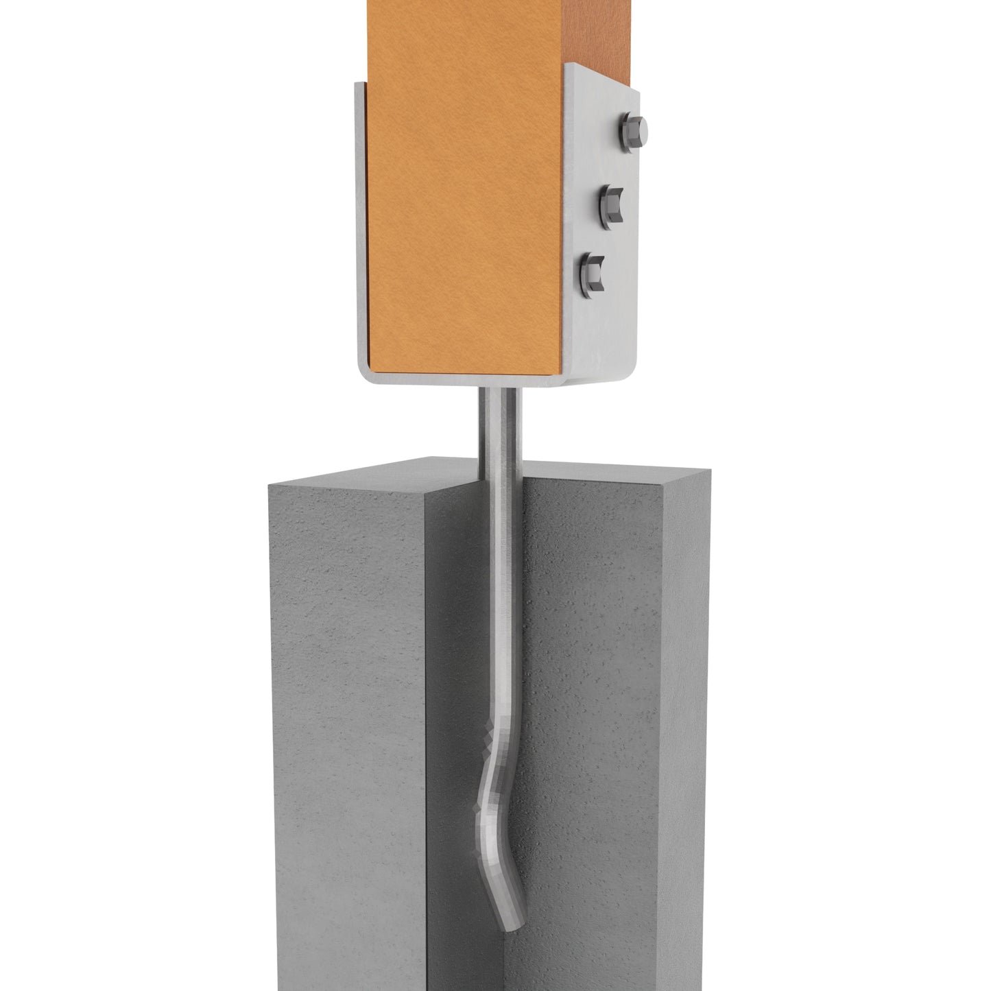 U shaped post support with bent rod