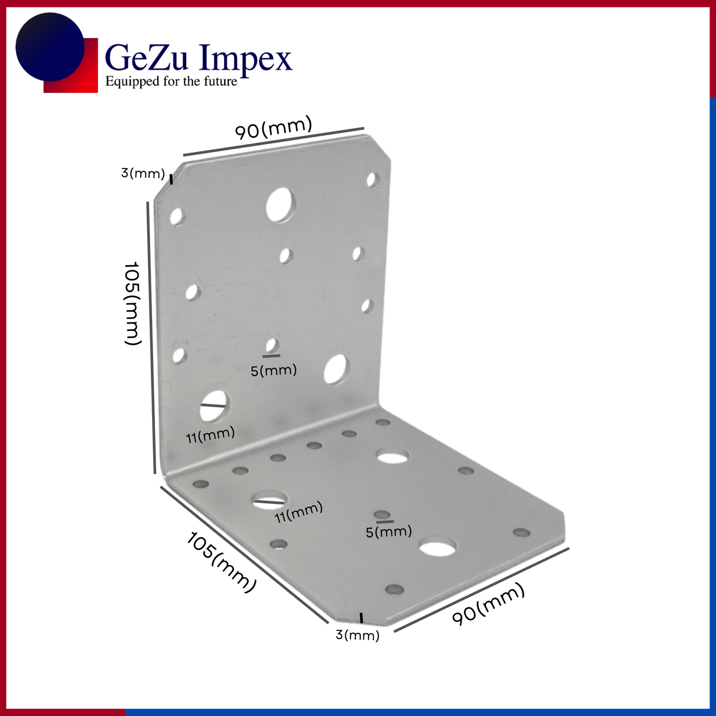 105 x 105 x 90 x 3 mm / Pre-Galvanised