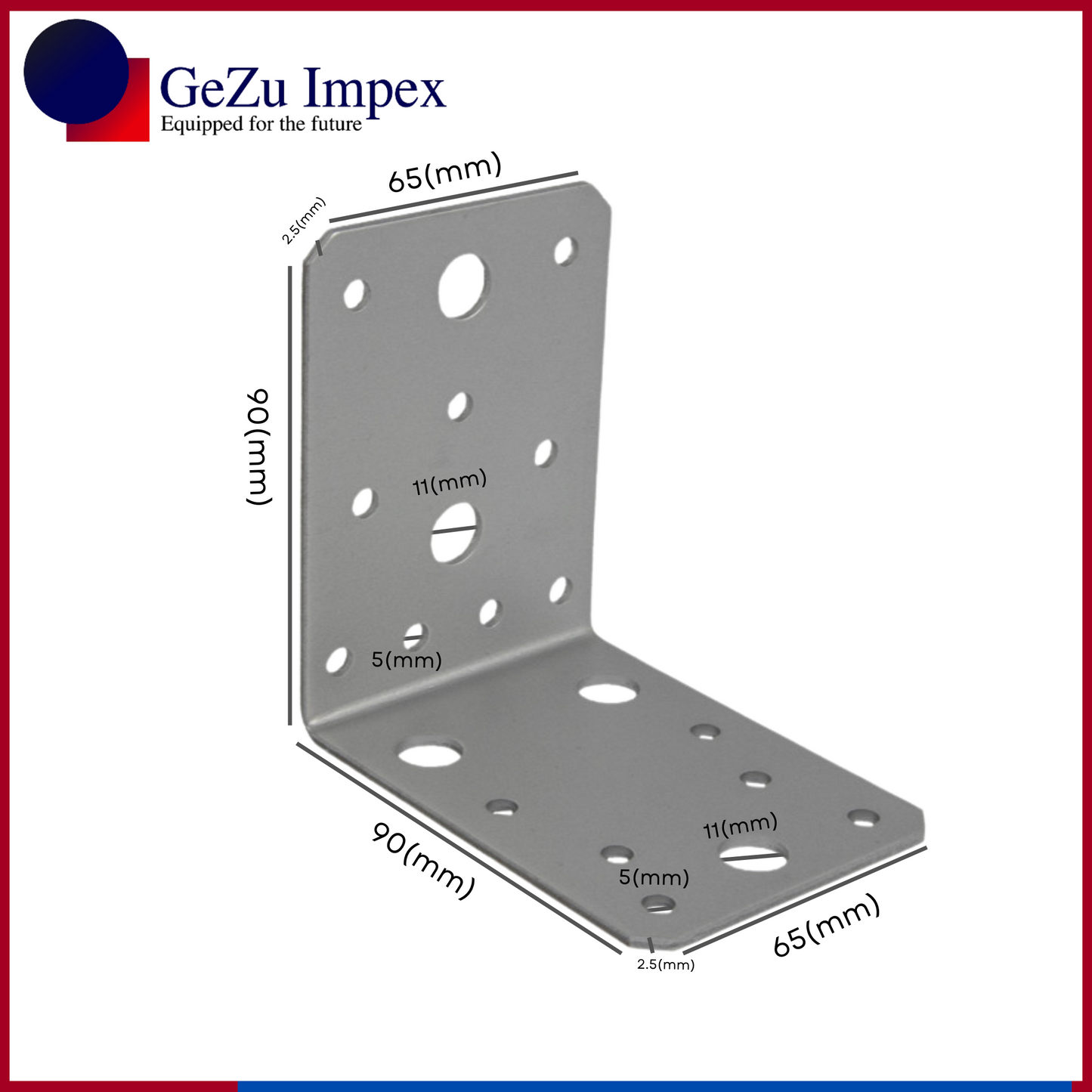 90 x 90 x 65 x 2,5 mm / Pre-Galvanised