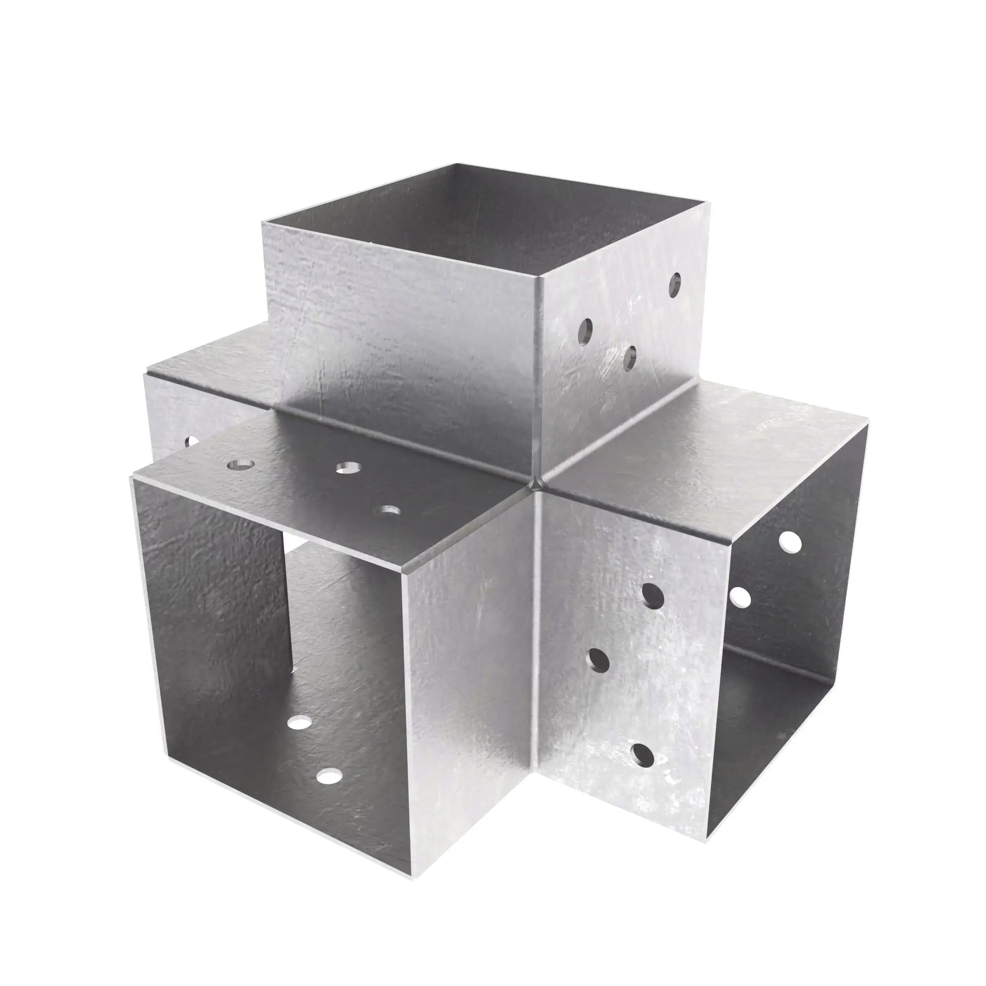 Post corner connector X shape