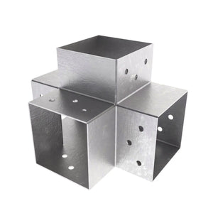 Post corner connector X shape