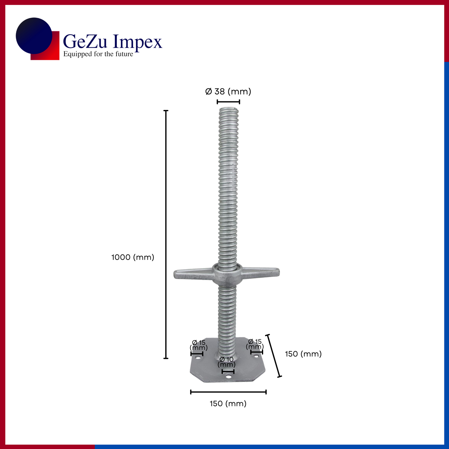 1000 x 38 mm / Electroplated