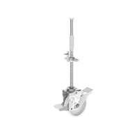 Adjustable scaffolding castor wheel with brake