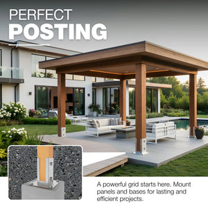 Square post support base - detail view 4