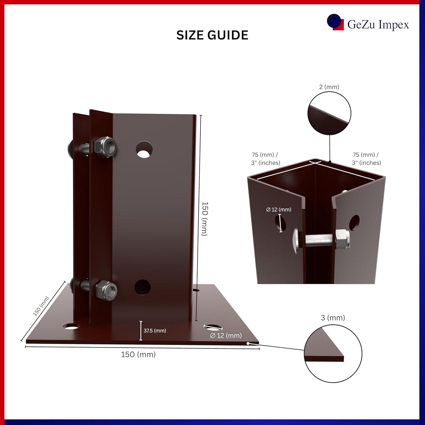 Ajustable Soporte de Poste Atornillable