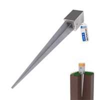 Drive-in fence post spike, galvanised ground anchor for fencing