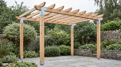How to Build a Pergola With Post Connectors (No Joinery Needed)