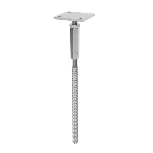 Adjustable T post support for concrete