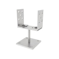Soporte de Poste en U de Ancho Ajustable con Placa 100x100mm Galvanizado Electrolítico
