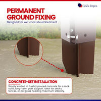 Swift Clamp Concrete In Post Support 75x75mm Powder Coated