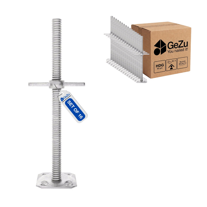 Sapata de Andaime Ajustável com Placa de Base | Fuso Roscado Bundle