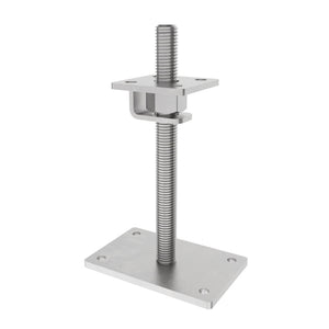 Bolt down height adjustable post support with hook