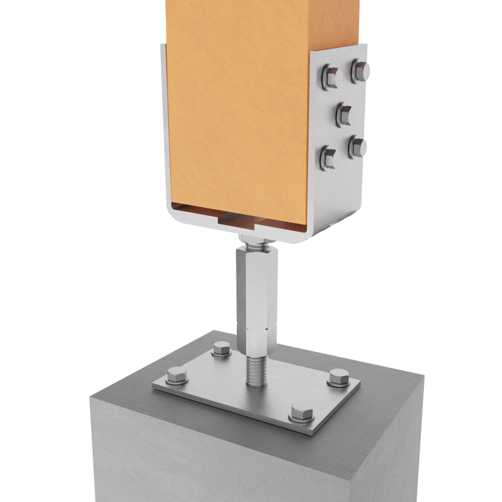 Bolt Down U Post Support Holder | Width & Hight Adjustable