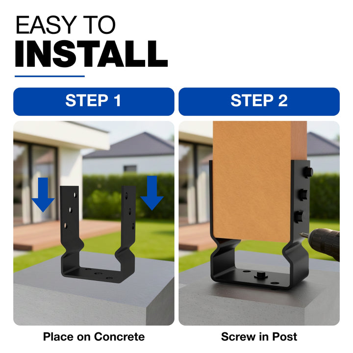 U Shaped Bracket with Bend | Fence Post Support