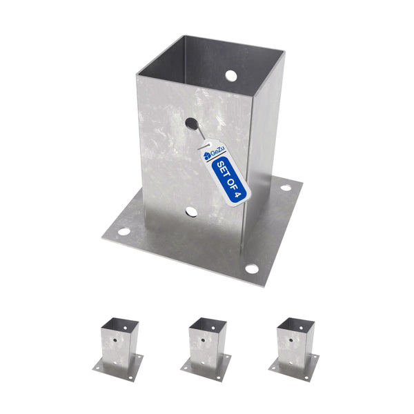 Square Bolt Down Post Support Base | Post Shoe Bundle