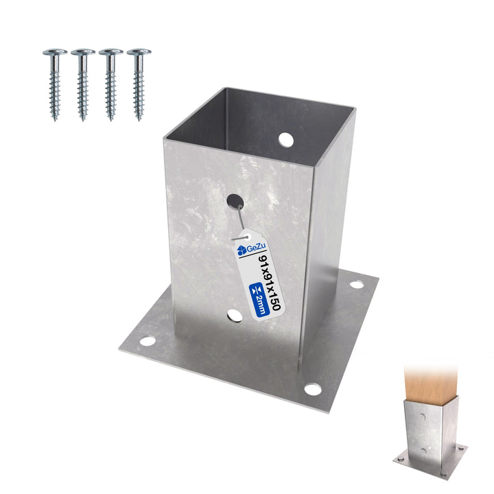 Square Bolt Down Post Support Base | Post Shoe
