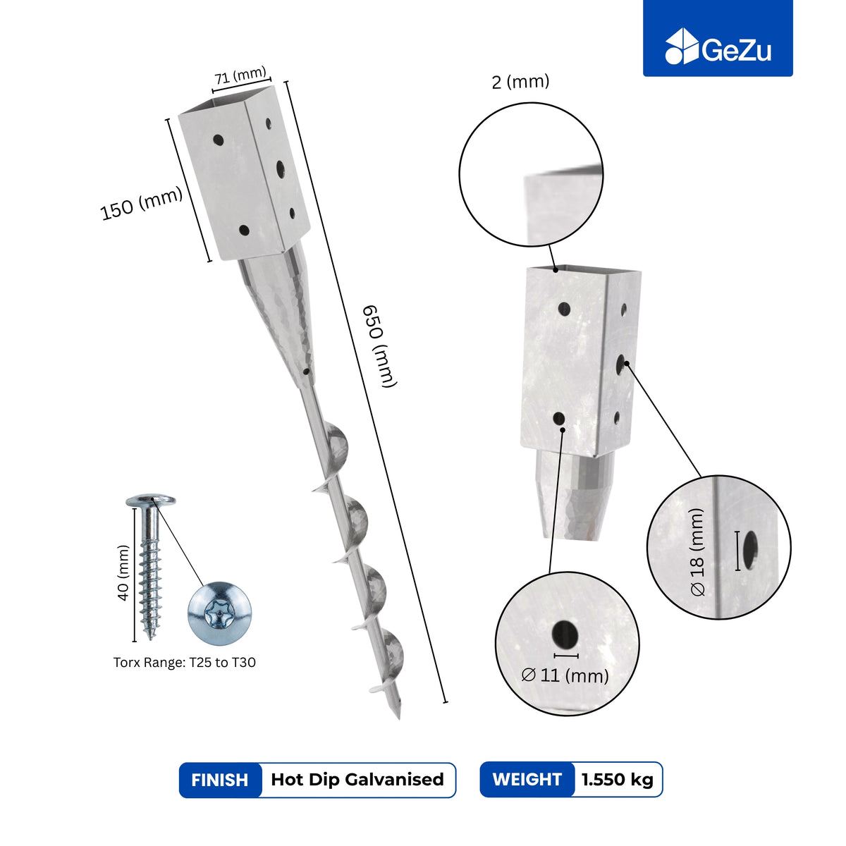 Ground Screw Post Anchor