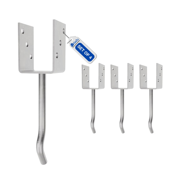 Concrete In U Shaped Post Holder With Bent Rod Bundle