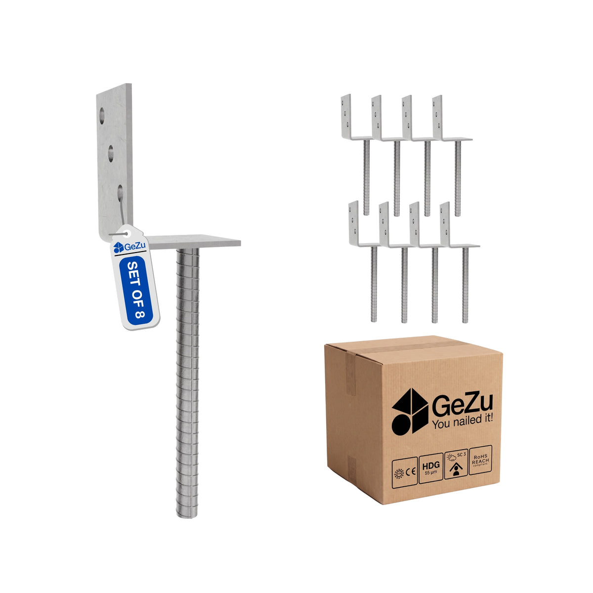 L-shaped pole support to be cemented with bar Bundle