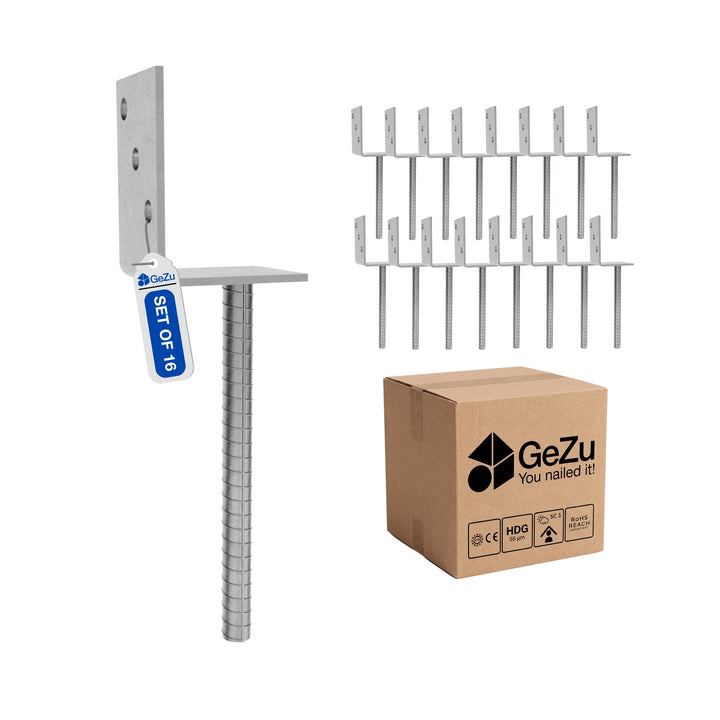 L-shaped pole support to be cemented with bar Bundle
