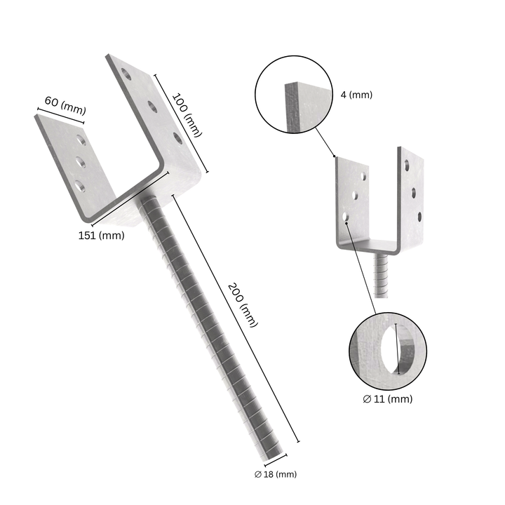 Concrete Post Anchor Type U