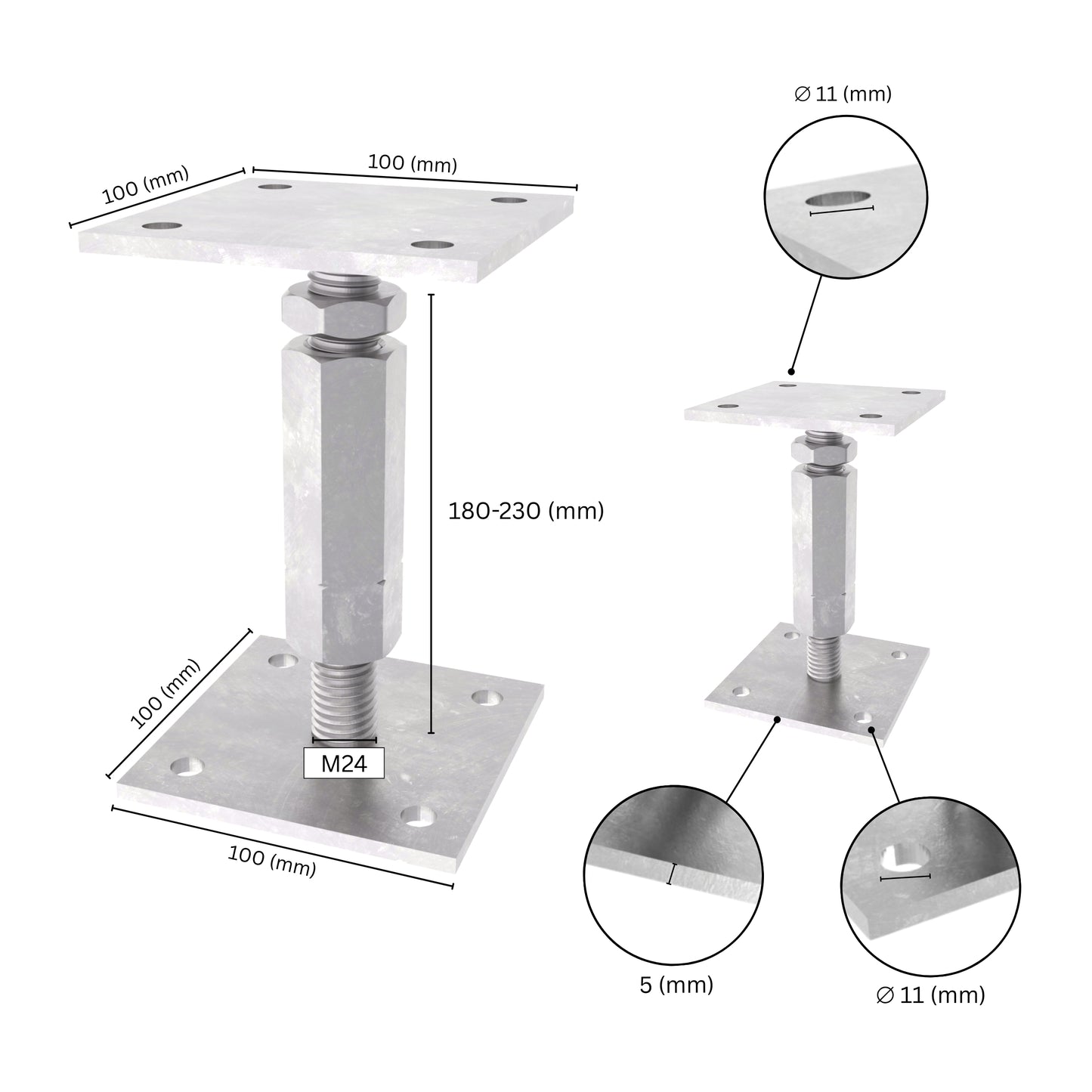 Soporte regulable para poste
