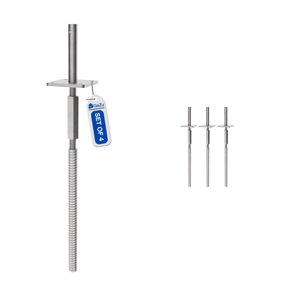 Adjustable T Post Support for Concrete with lock, long nut and lock pin Bundle