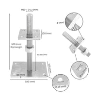 Bolt down height adjustable post support