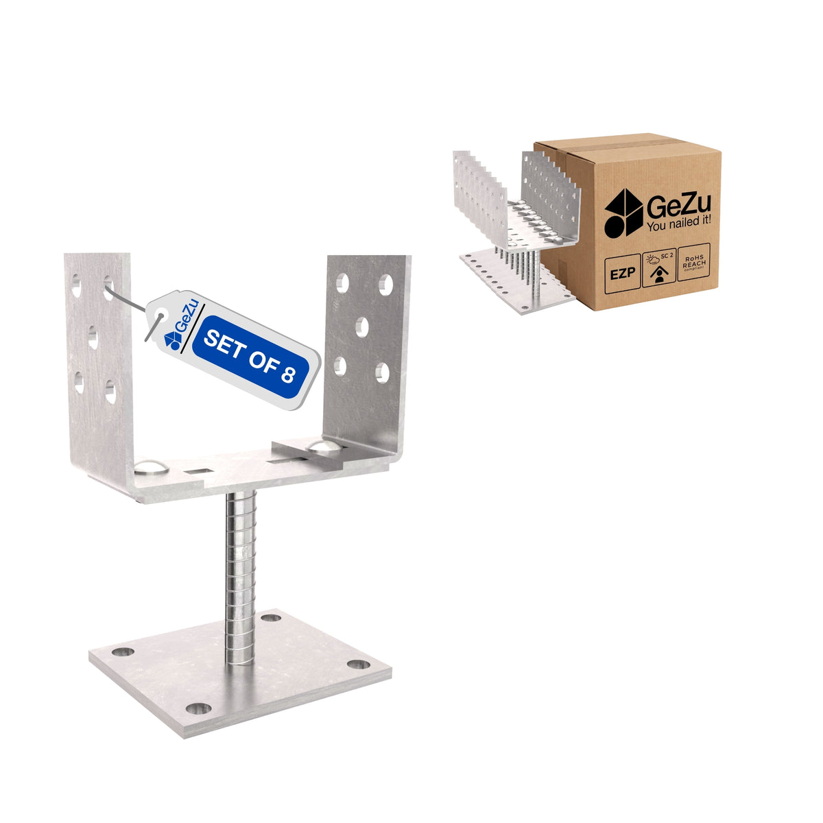 Pied De Poteau En U Réglable Bundle