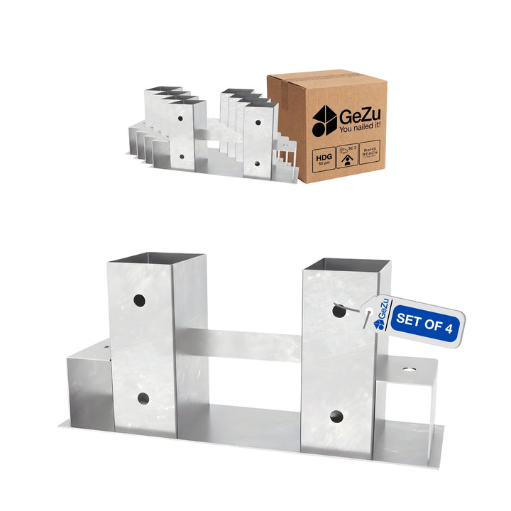Firewood log storage rack bracket, multipack - detail view