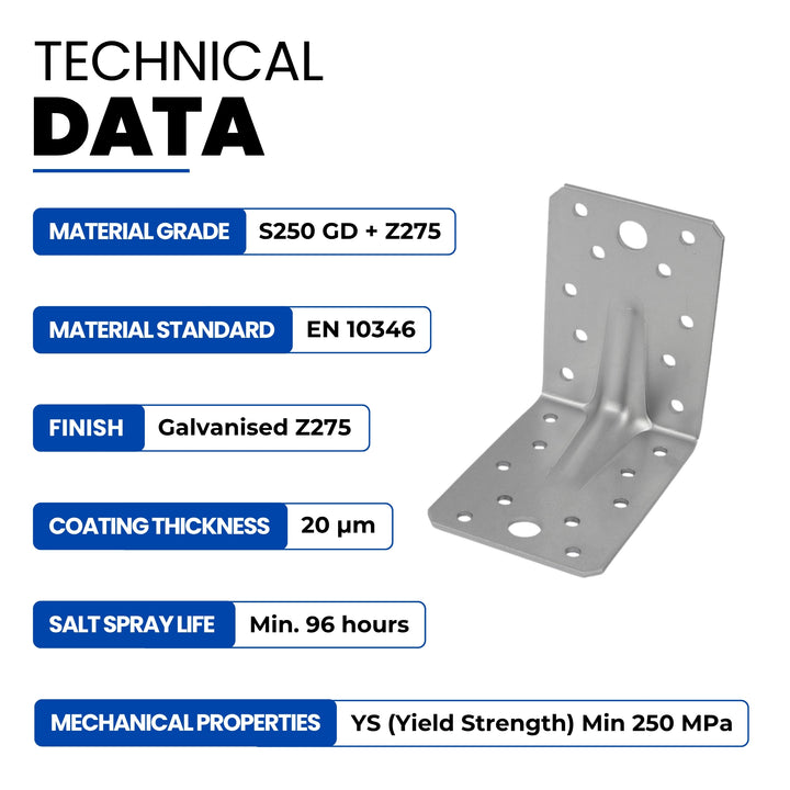 Angle bracket with rib