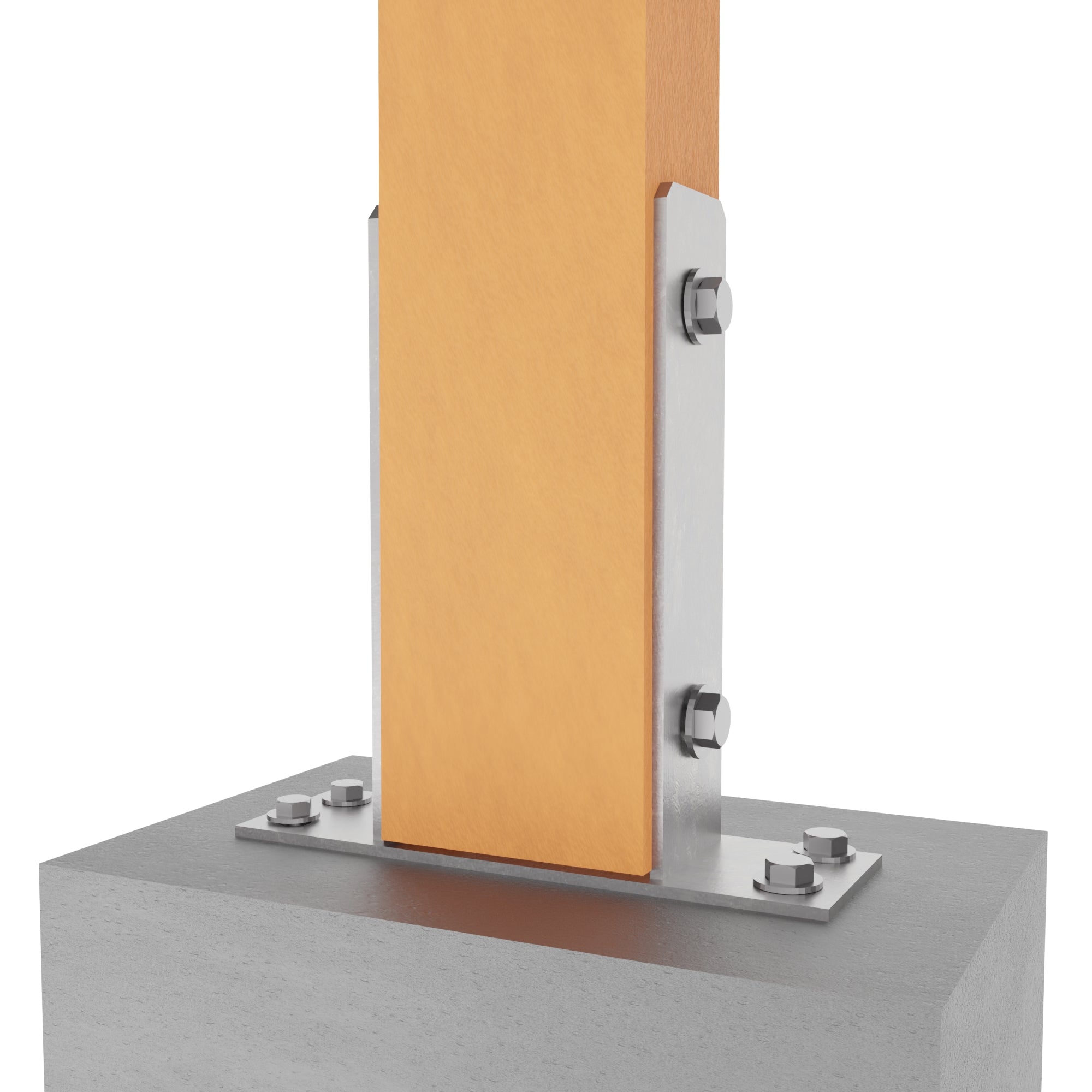 Bolt down u post support bracket installation