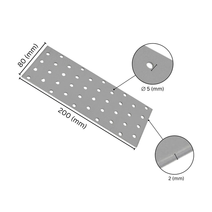 Perforated wood connector plate