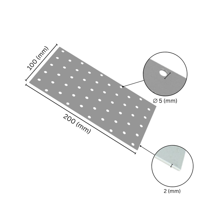 Perforated wood connector plate