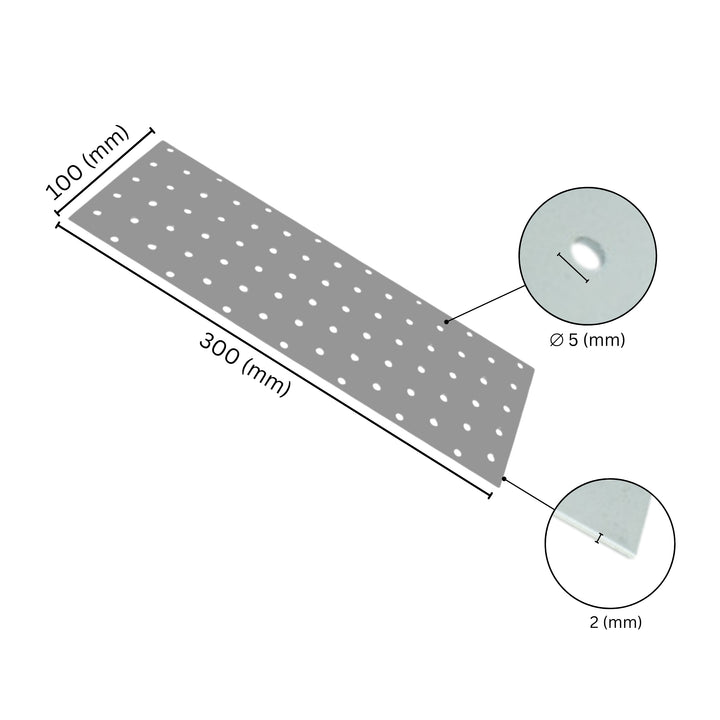 Perforated wood connector plate