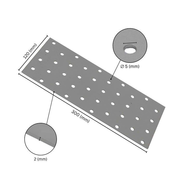 Perforated wood connector plate