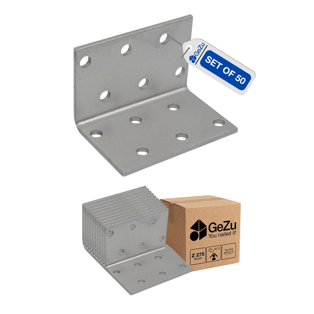 Perforated right angle bracket, pack of 50 - detail view 6
