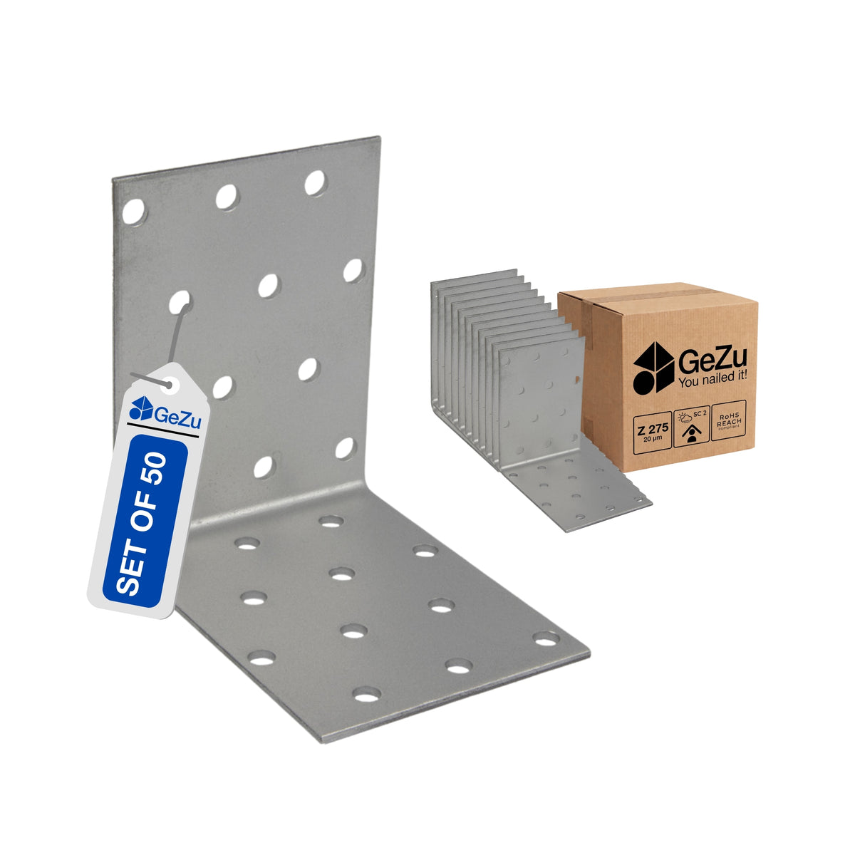 Perforated right angle bracket, pack of 50 - detail view 4