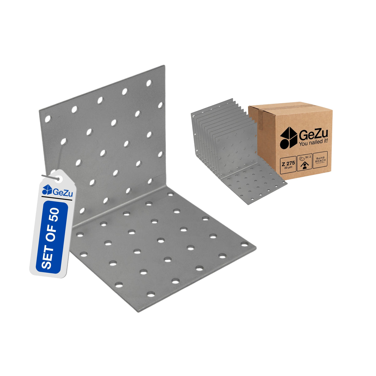 Perforated Right Angle Bracket – Pack of 50 - detail view 1