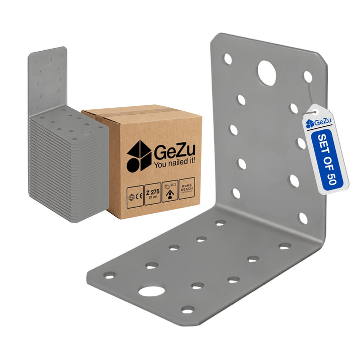Perforated angle bracket - 90 x 90 x 65 x 2,5 mm - Gezu Impex