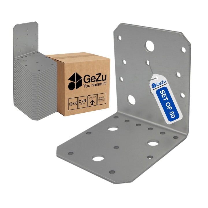Perforated angle bracket - 105 x 105 x 90 x 3 mm - Gezu Impex