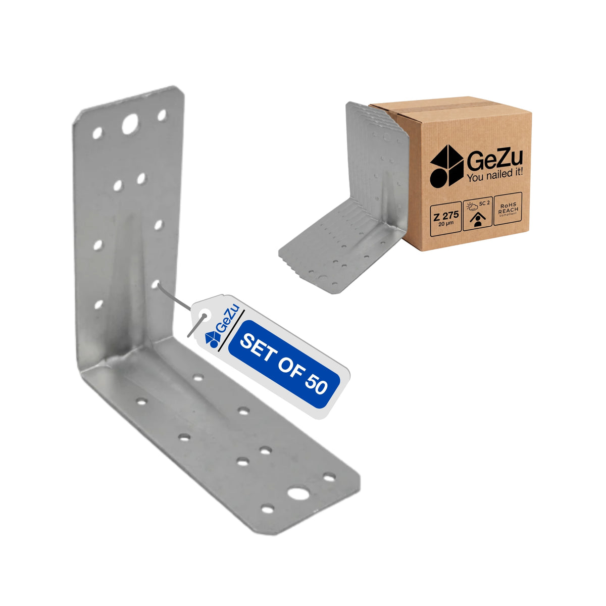 Perforated reinforced angle bracket, pack of 50 - detail view 3