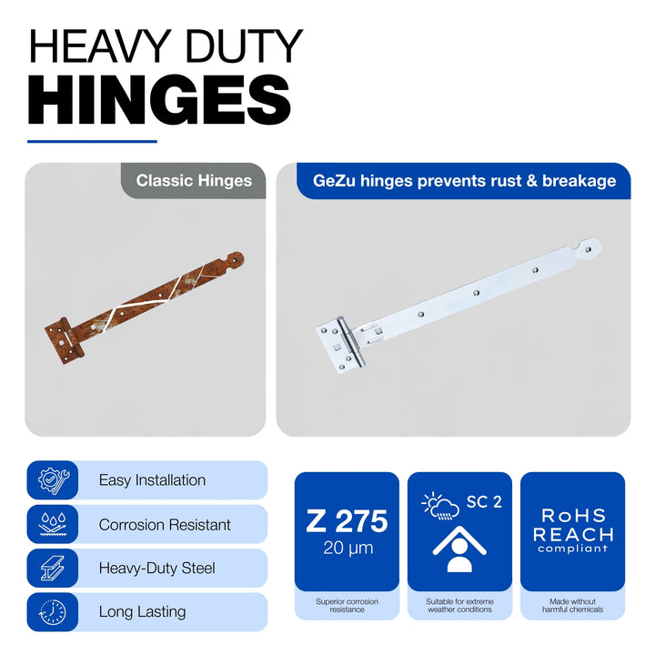 T-Hengsel Kraftig Utførelse | T-Hinge for Port og Dør