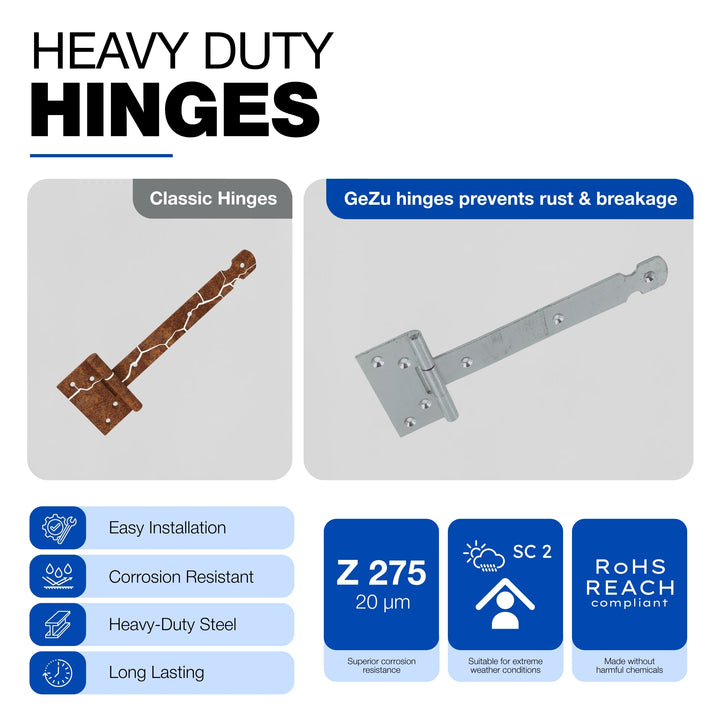 T-Hengsel Kraftig Utførelse | T-Hinge for Port og Dør