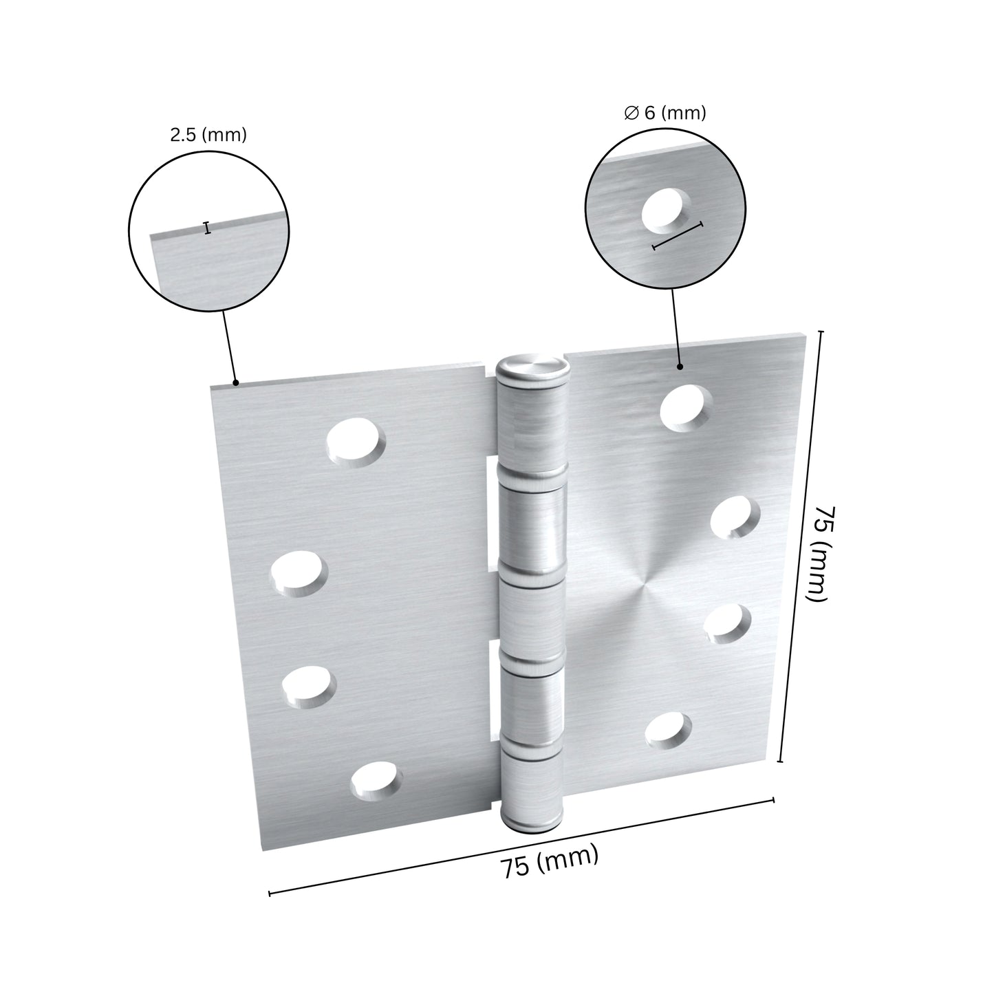 Bisagra de acero con rodamiento de bolas para puertas 